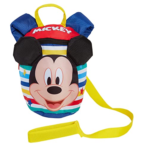 Disney Mickey Mouse Rucksack mit Zügeln für Mädchen und Jungen, abnehmbares Sicherheitsgeschirr, Kindergartenrucksack von Disney