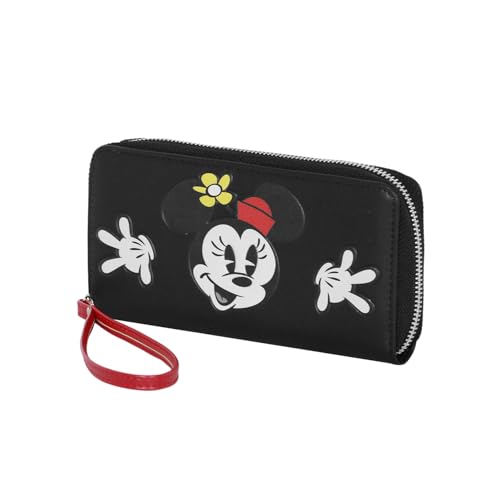 Disney Minnie Maus Face-Unverzichtbare Geldbörse, Schwarz, 19 x 10 cm von Disney