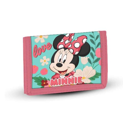 Disney Minnie Maus Garden Green-Velcro Geldbörse, Mehrfarbig, 21,5 x 9 cm von Disney