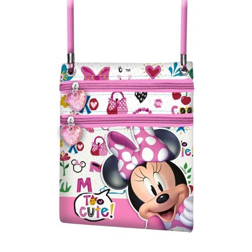 Minnie Maus Too Cute-Action Vertikal Schultertasche, Rosa, 15,5 x 18 cm von Disney