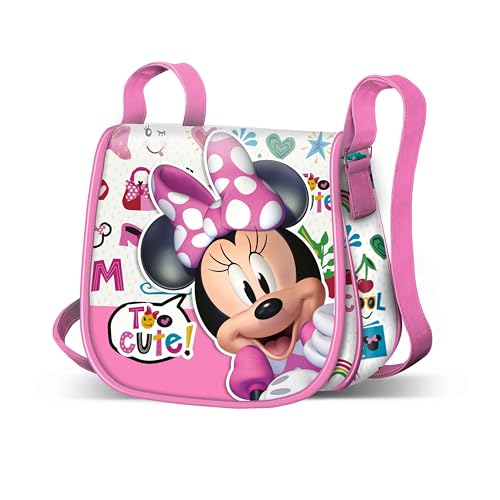 Minnie Maus Too Cute-Mini Muffin Schultertasche, Rosa, 16,5 x 16,5 cm von Disney