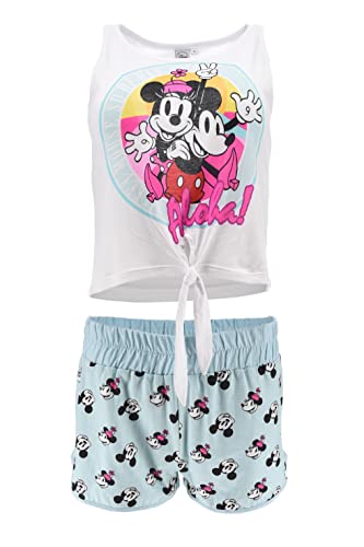 Minnie Mouse Damen Kurz Pyjama Schlafanzug (Weiß,S) von Disney