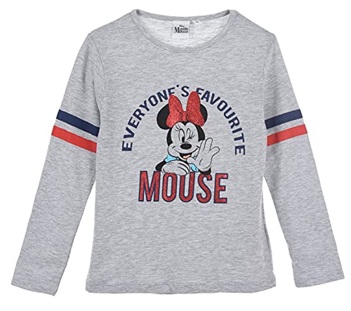 Minnie Mouse Mädchen Langarmshirt (Hellgrau,6 Jahre) von Disney