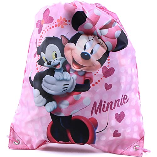 Minnie Mouse mit Figaro Katze Sack 40 x 30 cm Sport Fitnessstudio Rucksack Teller Schultasche Mädchen von Disney