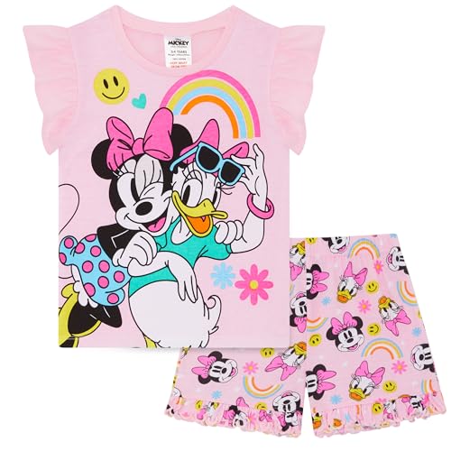 Minnie Mouse & Daisy Duck - Schlafanzug mit Kurzarm für Mädchen - 100% Baumwolle - 3-4 Jahre: 104cm von Disney