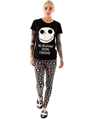 Disney Albtraum vor Weihnachten Pyjamas Frauen Skellington PJ Top -Hosen M von Disney