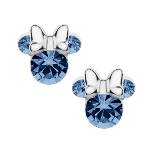 Ohrstecker Minnie-Maus mit Geburtsstein, Disney für Damen, Silber, Disney-Schmuck, verziert mit Zirkonia von Disney