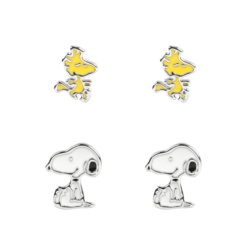 Snoopy & Woodstock Ohrstecker-Set, Einheitsgröße, Messing, Kein Edelstein von Disney
