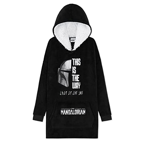 The Mandalorian Decken Hoodie Jungen, Oversize Pullover , Baby Yoda und Mando (Schwarz) von Disney