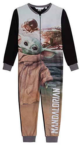 The Mandalorian Onesie für Kinder Baby Yoda Pyjamas Jungen All In One Star Wars Fleece Pjs Nachtwäsche Loungewear mit Reißverschluss von Disney