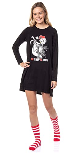 The Nightmare Before Christmas Damen Jack Skellington No Sleep Til Xmas Schlafshirt mit Socken, Schwarz, M The Nightmare Before Christmas Damen Jack Skellington No Sleep Til Xmas Schlafshirt mit Socken, Schwarz, M von Disney