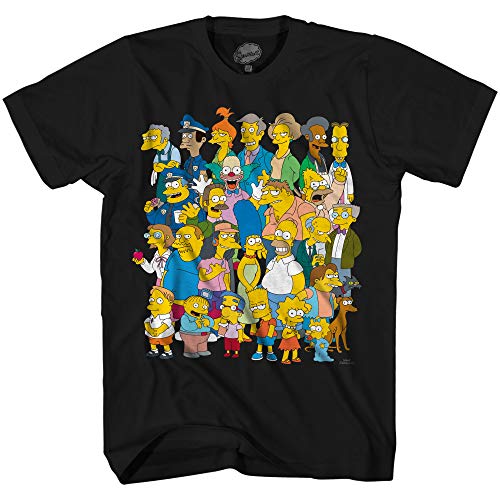 The Simpsons Springfield Group Montage Bart Homer T-Shirt - Schwarz - XX-Large von Disney