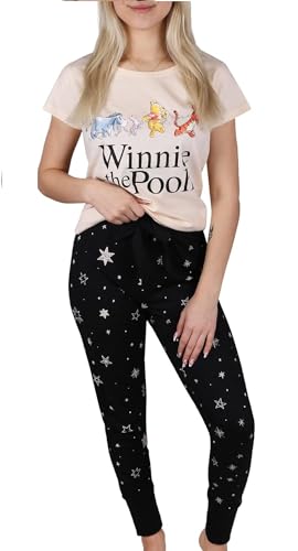 Winnie The Pooh Damen Lang Pyjama Schlafanzug (Schwarz,S) von Disney