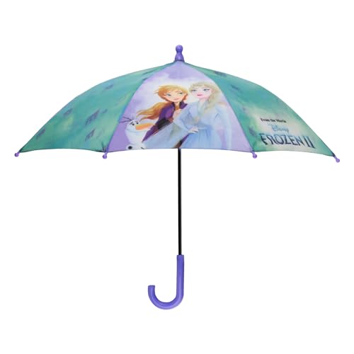 p:os 30843 Frozen Die Eiskönigin - Regenschirm für Kinder, windfest, Stockschirm mit manueller Öffnung und stabilem Fiberglasgestell, Durchmesser ca. 72 cm von Disney