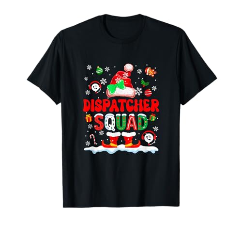 Dispatcher Squad Frauen Job Weihnachten Weihnachtsmann Kostüm Fliege T-Shirt von Dispatcher Christmas Costume