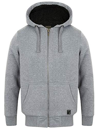 Bolo 2 Zip Through Hoodie With Borg Lining In Mid Grey Marl – Dissident-XXL von Dissident