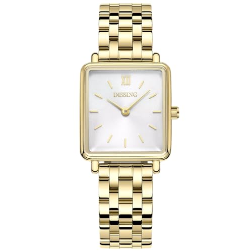 Dissing Handuhr – Armbanduhr Edelstahl 26mm – Quadratische Uhr im Retro-Stil – Uhren für den urbanen Alltag – Armbanduhren für mit Ecken & Kanten von Dissing Watches