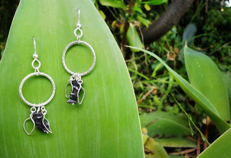 Silber Ohrringe, Blatt Fallende Ringe von DistantTheDawn