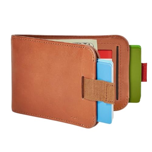 Distil Union Wally 5.0 with MagLock | RFID Leather Bifold Wallet with Money Clip & MagLock | Slim, Minimalist Billfold, Braun, 5.0 Ausweisfenster von Distil Union