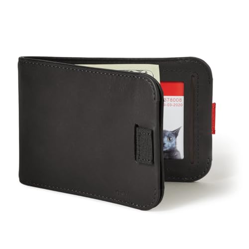 Distil Union Wally 5.0 with MagLock | RFID Leather Bifold Wallet with Money Clip & MagLock | Slim, Minimalist Billfold, Schwarz, Ausweisfenster von Distil Union