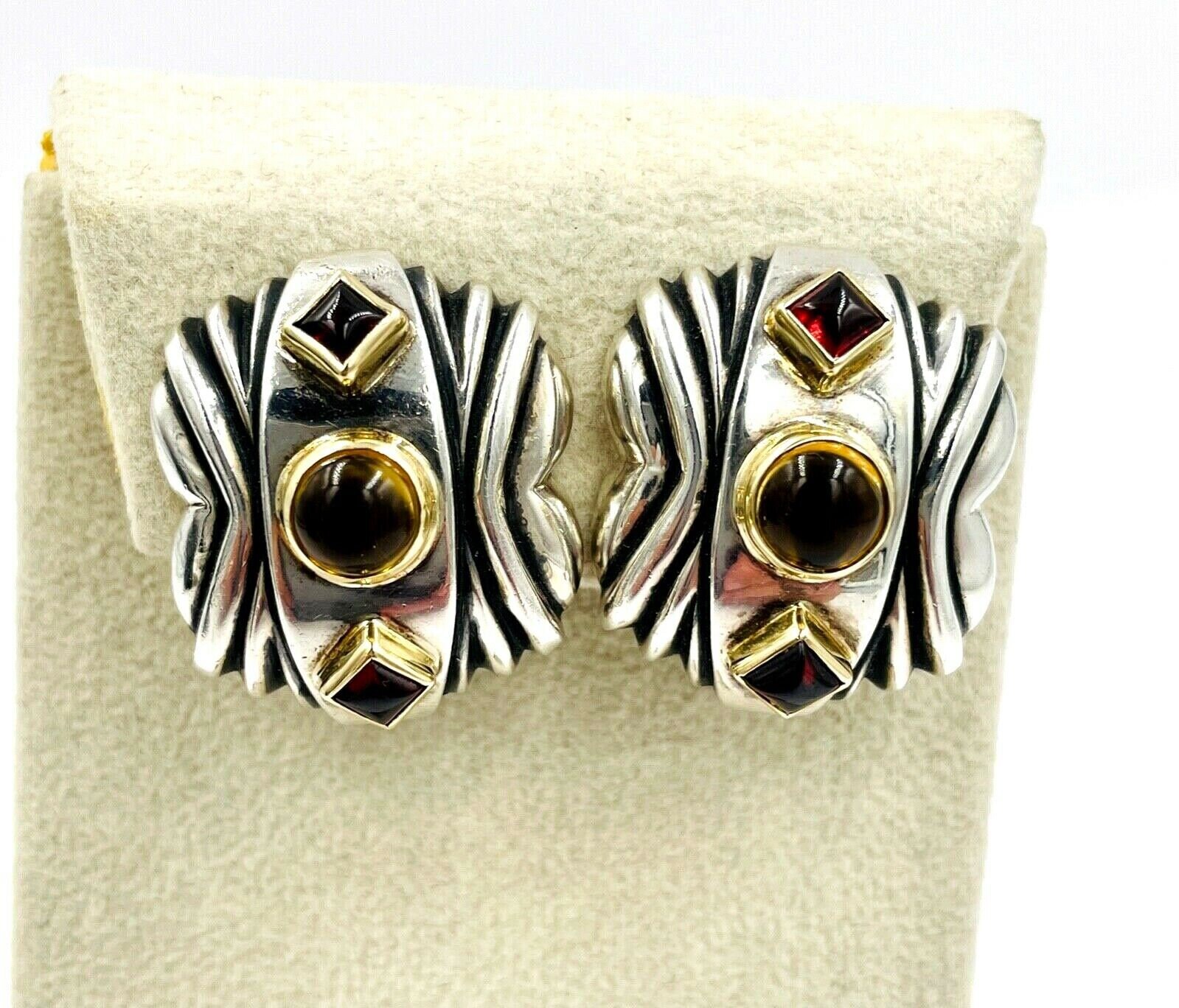Designer Rigoberto Sterling & 14K Gelbgold Citrin Amethyst Ohrringe Clip-On Designer Rigoberto Sterling & 14K Gelbgold Citrin Amethyst Ohrringe Clip-On von DistinctTaste