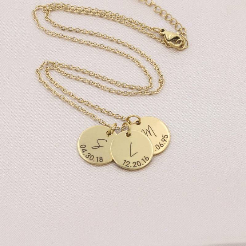 Personalisierte Kinder Initial Halskette, Benutzerdefinierte Geburtsdatum Schmuck von DistinctlyIvy