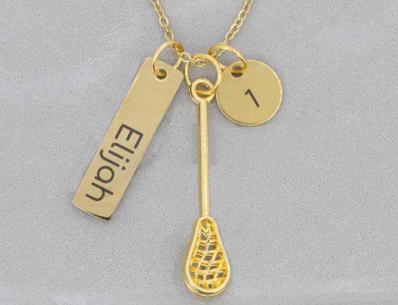 Personalisierte Lacrosse Halskette, Individuelles Team Player Geschenk von DistinctlyIvy