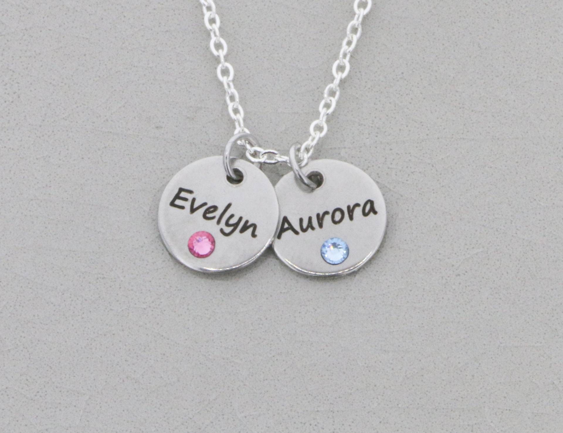 Muttertag Birthstone Halskette Benutzerdefinierte Kinder Name Mom Geburtstag Bunt Kristall Schmuck Kid Mama Geschenk Für Sie von DistinctlyIvy