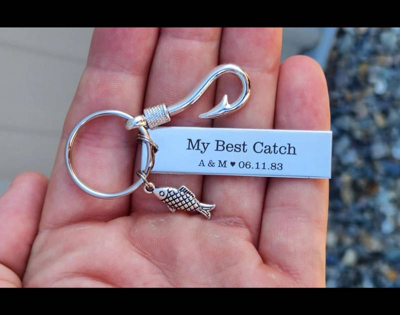 Personalisierte Angeln Keychain, Graviert Freund Geschenk von DistinctlyIvy