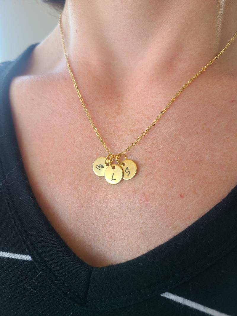Personalisierte Edelstahl Anhänger Initial Halskette von DistinctlyIvy