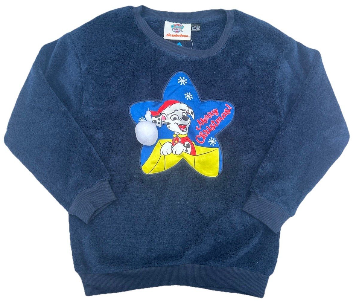 Distra Fashion Rundhalspullover Paw Patrol Teddyfleece Pullover mit Bommel Weinhachtsmotiv (1-tlg) von Distra Fashion