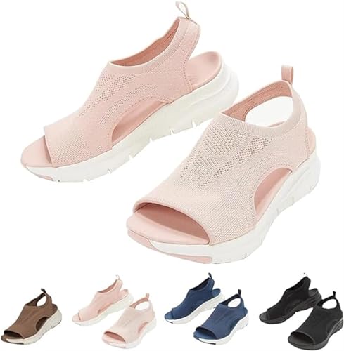 Distrainar Libiyi-Schuhe for Damen, orthopädische Libiyi-Sportsandalen, rutschfeste, atmungsaktive Libiyi-Sandalen mit offenem Zehenbereich (Color : D, Size : 8.5) von Distrainar
