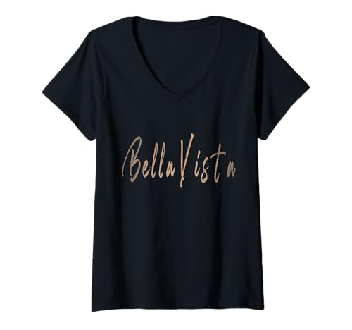 Damen Bella Vista Arkansas Vintage elegantes Design T-Shirt mit V-Ausschnitt von Distressed Arkansas designs