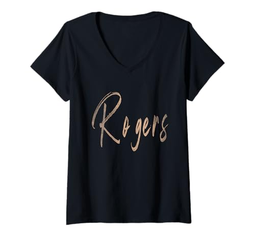 Damen Rogers Arkansas Vintage elegantes Design T-Shirt mit V-Ausschnitt von Distressed Arkansas designs