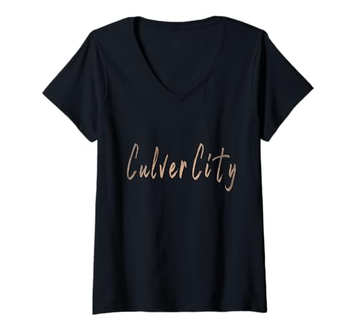 Damen Culver City California Vintage elegantes Design T-Shirt mit V-Ausschnitt Damen Culver City California Vintage elegantes Design T-Shirt mit V-Ausschnitt von Distressed California designs