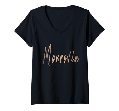 Damen Monrovia California Vintage elegantes Design T-Shirt mit V-Ausschnitt von Distressed California designs
