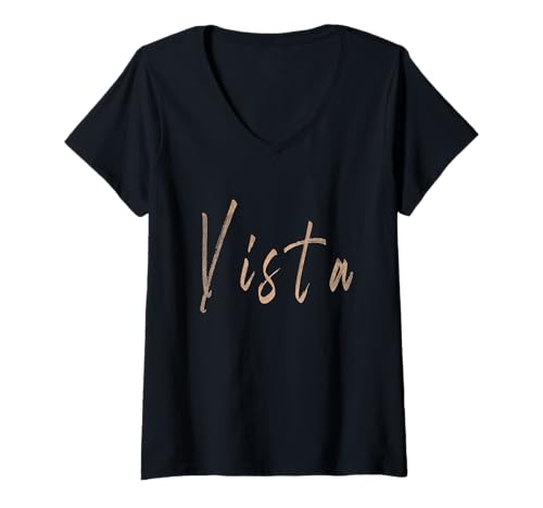 Damen Vista California Vintage elegantes Design T-Shirt mit V-Ausschnitt von Distressed California designs