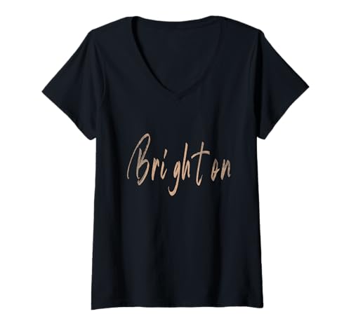 Damen Brighton Colorado Vintage elegantes Design T-Shirt mit V-Ausschnitt Damen Brighton Colorado Vintage elegantes Design T-Shirt mit V-Ausschnitt von Distressed Colorado designs