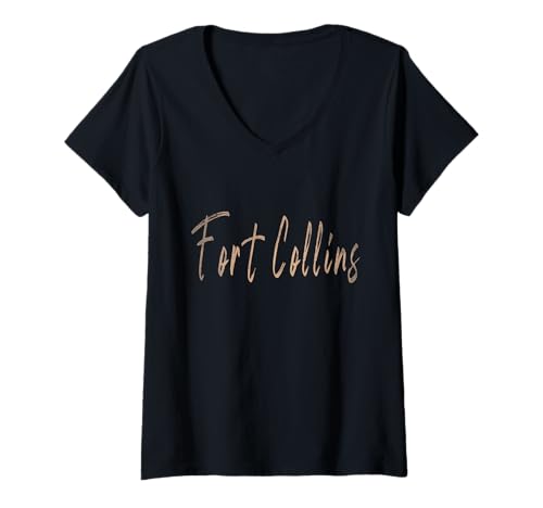 Damen Fort Collins Colorado Vintage elegantes Design T-Shirt mit V-Ausschnitt Damen Fort Collins Colorado Vintage elegantes Design T-Shirt mit V-Ausschnitt von Distressed Colorado designs