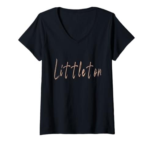 Damen Littleton Colorado Vintage elegantes Design T-Shirt mit V-Ausschnitt Damen Littleton Colorado Vintage elegantes Design T-Shirt mit V-Ausschnitt von Distressed Colorado designs