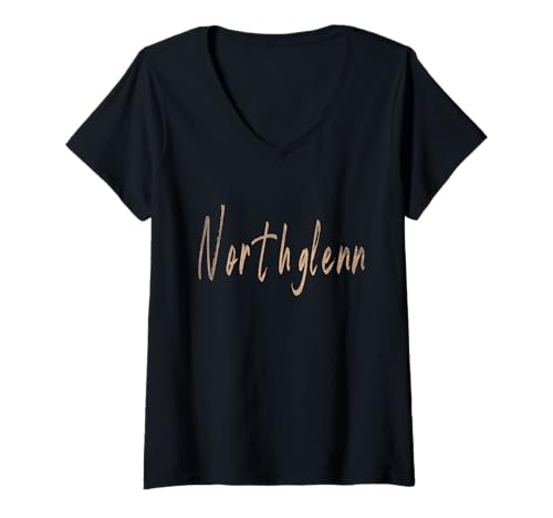 Damen Northglenn Colorado Vintage elegantes Design T-Shirt mit V-Ausschnitt Damen Northglenn Colorado Vintage elegantes Design T-Shirt mit V-Ausschnitt von Distressed Colorado designs