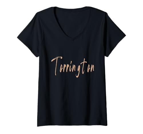 Damen Torrington Connecticut Vintage Elegantes Design T-Shirt mit V-Ausschnitt Damen Torrington Connecticut Vintage Elegantes Design T-Shirt mit V-Ausschnitt von Distressed Connecticut designs