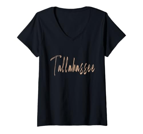 Damen Tallahassee Florida Vintage Elegantes Design T-Shirt mit V-Ausschnitt Damen Tallahassee Florida Vintage Elegantes Design T-Shirt mit V-Ausschnitt von Distressed Florida designs