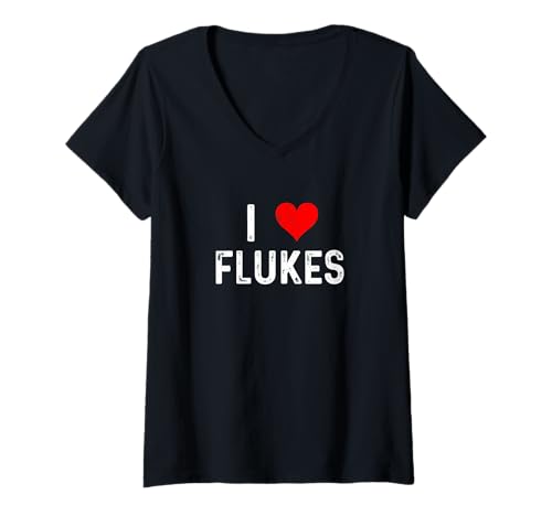 Damen I Love Flukes - Heart - Distressed - Parasite Science T-Shirt mit V-Ausschnitt Damen I Love Flukes - Heart - Distressed - Parasite Science T-Shirt mit V-Ausschnitt von Distressed I Heart Love Apparel by RJ
