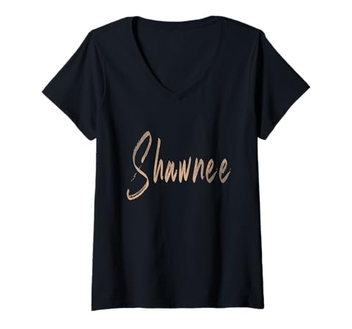 Damen Shawnee Kansas Vintage Elegantes Design T-Shirt mit V-Ausschnitt Damen Shawnee Kansas Vintage Elegantes Design T-Shirt mit V-Ausschnitt von Distressed Kansas designs