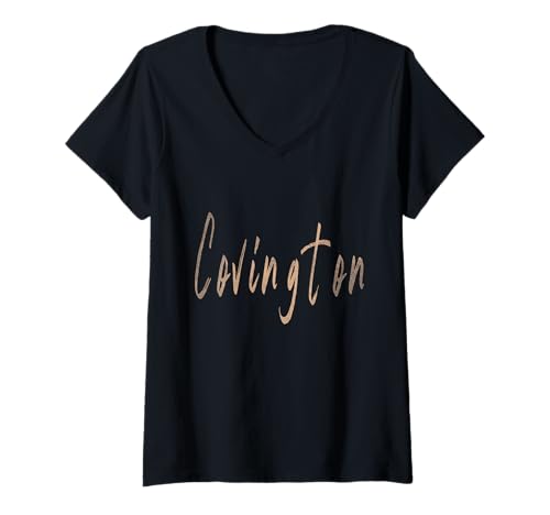 Damen Covington Kentucky Vintage Elegantes Design T-Shirt mit V-Ausschnitt Damen Covington Kentucky Vintage Elegantes Design T-Shirt mit V-Ausschnitt von Distressed Kentucky designs