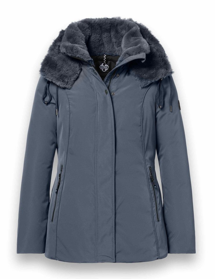 District Winterjacke Eclipse mit Kapuze (Mantel, winddicht, wasserabweisend) grau Damen von District