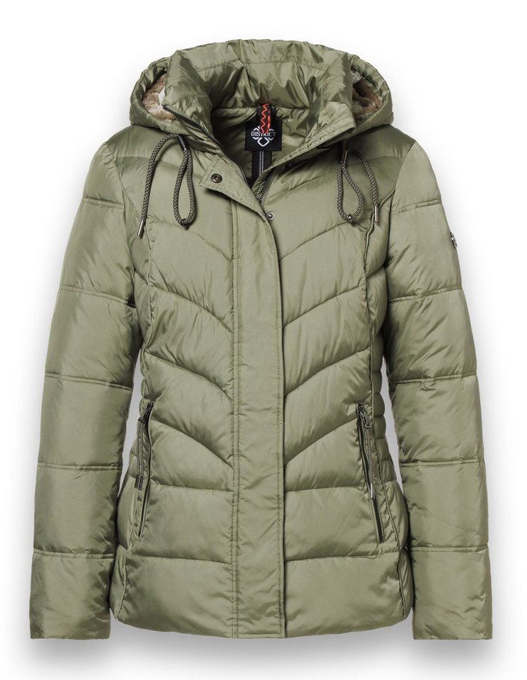 District Winterjacke Montana (mit Kapuze, gefüttert, wasserabweisend) olivegrün Damen von District