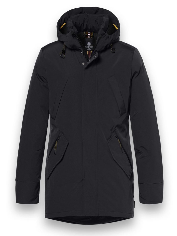 District Winterjacke Winter mit Kapuze (Parka, winddicht, warm) schwarz Herren von District