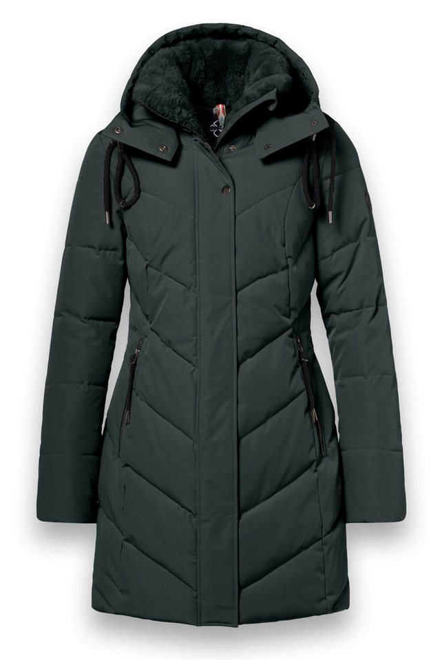 District Wintermantel Zodiac (mit Kapuze, warm, wasserabweisend) dunkelgrau Damen von District